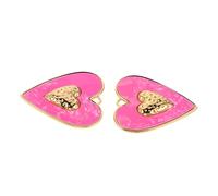 Beaupretty 2 Stück Edelstahl Herzanhänger Groß Rosa Offene Liebesanhänger für DIY Halsketten Armband Charms Freundschaftsschmuck Leicht Vielseitig für Valentinstag Alltag