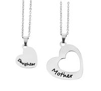 Beaupretty 2 Stück Edelstahl Herzanhänger Halsketten Kreative Buchstabenform Stilvoll und Elegant Kettenanhänger für Muttertag Geschenk Damen Schmuck für Alltag und Festlichkeiten