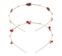 Beaupretty 2 Stück Erdbeer und Kirsch Stirnbänder für Damen Teiliges Süße Haaraccessoires mit Fruchtigem Design für Hochzeiten Partys und Fotoshootings
