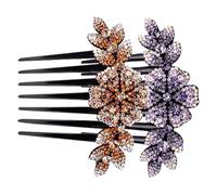 Beaupretty 2 Stück pack Hochzeitshaarkamm mit Strassstein Blumen Eleganter Haarschmuck aus Kunststoff Rutschfest und Match für Damen bei Besonderen Anlässen