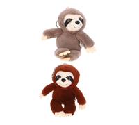 Beaupretty 2 Stück-Pack Plüsch Faultier Schlüsselanhänger Kinder Weicher Kuschelanhänger Niedlich Braun Hellgrau für Taschen Schlüssel und Handys Geschenk Dekoration