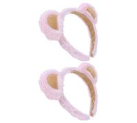 Beaupretty 2 Stück Plüsch Bärenohren Haarreif Weiches Kuscheliges Tierohren Stirnband Kawaii Spa Haarband für Mädchen Vielseitiger Cosplay Party Kopfschmuck in Rosa