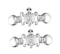 Beaupretty 2 Stück Strass Schildkröten Pulloverclips aus Legierung Cardigan Schalclips für Leichte Strickjacken und Schals Vintage Kragenbroschen