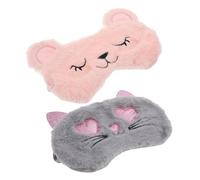 Beaupretty 2 Stück Teiliges Plüsch Schlafmaske mit Niedlichen Cartoon tieren Atmungsaktive Augenmaske für Erholsamen Schlaf Elastisches Band für Reisen Zuhause Hotel und Entspannung