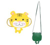 Beaupretty 2 Stück Teiliges Pu Leder Mädchen Umhängetaschen mit Cartoon Frosch und Tiger Kleine Süße Crossbody Geldbörsen für Vielseitige Schultertaschen Geschenk für Junge Mädchen