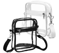 Beaupretty 2 Stück Transparente Umhängetasche Klein 20x15x5cm Pvc Verstellbar mit Reißverschluss Konzert Stadion Kulturbeutel Schultertasche Damen