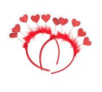 Beaupretty 2 Stück Valentinstag Herz Haarbänder Rot mit Pailletten Leichtes Party Stirnband für Damen Romantische Haar Accessoires für Feierlichkeiten und Hochzeiten