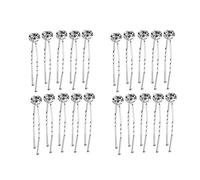 Beaupretty 20stücke Strass-haarnadeln Aus Metall U-förmig Für Mädchen Kopfbedeckungen Haarspangen Strass-haarschmuck Haarschmuck Für Frauen