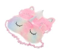 Beaupretty 2stücke Einhorn-schlafmaske für Mädchen Plüsch-augenmaske mit Regenbogen-farbverlauf Süße Tier-nachtmaske für Junge Mädchen und Jugendliche