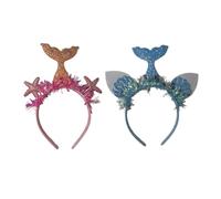 Beaupretty 2stücke Haarbänder im Meerjungfrauen-design Haarreifen aus Hochwertigem Material Kopfbedeckungen für Mädchen Partyartikel in Rosa und Blau