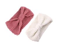 Beaupretty 2stücke Rosa Stirnband für Damen Gestrickte Haarbänder Verstellbare Haarbänder Warmes Stirnband für Winter Weißes für Damen