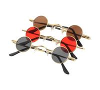 Beaupretty 3 Stück-pack Runde Vintage Sonnenbrillen Steampunk Metallrahmen Kleiner Retro Brillen Damen Herren Reise Party