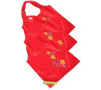 Beaupretty 3 Stück pack Wiederverwendbare Faltbare Einkaufstaschen aus Polyester im Erdbeerdesign Kompakt und Umweltfreundlich für Damen als Tragetaschen und Geschenkbeutel