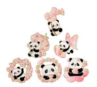Beaupretty 6 Stück Bären Brosche aus Legierung Rosa Niedlicher Cartoon Panda Anstecker für Revers und Arbeit
