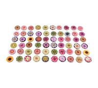 Beaupretty Blumenförmige Holzknöpfe Rund 20mm Bunte Vintage Nähzubehör für Selbstgemacht Handarbeit Kreative Zierknöpfe zum Annähen für Kleidung Basteln Dekoration Zufällige Zufällige Farbe