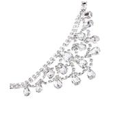 Beaupretty Elastischer Haarschmuck mit Strasssteinen Verstellbares Stirnband für Damen Dekoratives Haaraccessoire in Silberfarben für Hochzeitsfrisur und Brautfrisur