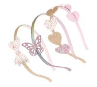 Beaupretty Kinder Haarbänder 3 Stück Glitzer Herz Schleifen Stirnband für Mädchen Verstellbar Leicht Elastisch Haarschmuck für Kleinkinder