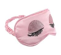 Beaupretty Schlafmaske aus Kunstseide mit Wimpern Dekor Rutschfester Gummizug Verdunkelungsmaske für Damen Reise Augenbinde für Flugzeug und Tiefschlaf