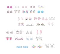 Beaupretty Süße Cartoon Ohrstecker Satz mit 30 Paar Ebene Motiven Dekorative Damen Ohrringe für Party und Alltag