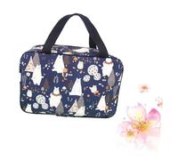 Beaupretty wasserdichte Faltbare Dusch Kosmetiktasche mit Polar bär Motiv Großer Kapazität Canvas Material Tragbar für Reisen Fitness Schwimmbad Handlich mit Griff