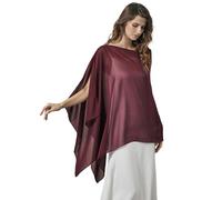 BEAUTELICATE Damen Chiffon Schal Elegant Stola Wrap Poncho Cape Leicht Shrug Tuch für Braut Abendkleid Hochzeit Brautkleid Felistch, Cabernet