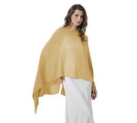 BEAUTELICATE Damen Chiffon Schal Elegant Stola Wrap Poncho Cape Leicht Shrug Tuch für Braut Abendkleid Hochzeit Brautkleid Felistch, Senfgelb