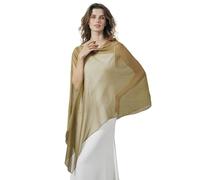 BEAUTELICATE Damen Sheer Stola Elegant Crepe Schal Wrap Poncho Cape Leicht Shrug Tuch für Braut Abendkleid Hochzeit Brautkleid, Khakigrün