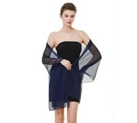 BEAUTELICATE Damen Stola Crepe Schal für Abendkleide Sheer Leichter Umschlagtücher Tüch Wrap Sommer für Braut Festlich Hochzeit (Mitternachtsblau, Einheitsgröße)