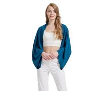BEAUTELICATE Dicker Chiffon Stola Damen Festlich Elegante Schal mit Ärmel Bolero Cardigan Brautjackefür Abendkleid Hochzeit Sommer Frühling, Azurblau