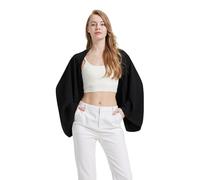 BEAUTELICATE Dicker Chiffon Stola Damen Festlich Elegante Schal mit Ärmel Bolero Cardigan Brautjackefür Abendkleid Hochzeit Sommer Frühling, Schwarz