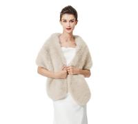 BEAUTELICATE Kunstpelz Stola Schal Damen Bolero Kunstfell Brautschal Brautstola Brautjacke für Abendkleid Winter Hochzeit Festliche