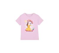 Beauty and the Beast Birthday Princess with Belle and Chip Girls T Shirt, Pink, 3-4 Years