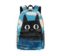 Beauty Collector Kinder-Rucksack für Jungen und Mädchen, 43,2 cm, Grundschultasche, Black Cat Fish Aqua, Tagesrucksack