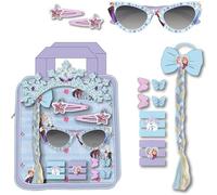Beauty-Set mit Brille, Frozen | Kinderzubehör-Set mit Krone, Sonnenbrille, Zopf und Pinzette | Haar-Accessoires mit Elsa und Anna Disney Design