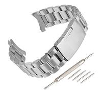 Beauty7 22mm Silber Edelstahl Uhrenarmband Uhrenarmbänder mit Faltschließe Metall Uhr Armband mit 4 STK Federstege und Federstift