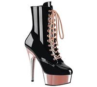 BeAUZQ 6IN Stiletto Ankle Booties Fetisch High Heels Damenmode Gold Leder Booties Sexy Stripper Nachtclub Pole Dance Pumps Schuhe Größe 34-46,Rosa,45