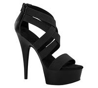 BeAUZQ Damen 6IN Stiletto High Heel Sandalen Sexy Römischen Stil Gladiator Sandalen Casual Urlaub Hochzeit Kleid Nachtclub Pumps Größe 34-46,Schwarz,46