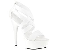 BeAUZQ Damen 6IN Stiletto High Heel Sandalen Sexy Römischen Stil Gladiator Sandalen Casual Urlaub Hochzeit Kleid Nachtclub Pumps Größe 34-46,Weiß,37