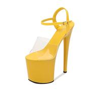 BeAUZQ Damen High Heels 20Cm High Heels Sexy Stripperin Bühnenperformance Pole Dance High Heels Nachtclub Partytanz High Heels Plus Size Unisex,Gelb,42 EU