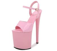 BeAUZQ Damen Sandalen 20Cm High Heels Sexy Stripperin Bühnenperformance Pole Dance High Heels Nachtclub Partytanz High Heels Plus Size Unisex,Rosa,38 EU