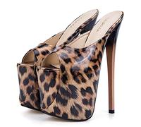 BeAUZQ Damen Sexy Clear Pole Dancing High Plateau Sandalen 19CM High Heels Stripper Plateau Sandale,A,42