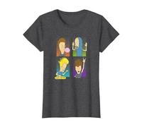 Beavis and Butt-Head Four Square T-Shirt, Damen, Anthrazit Meliert, XL