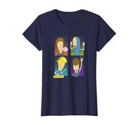 Beavis and Butt-Head Four Square T-Shirt, Damen, Marineblau, XS