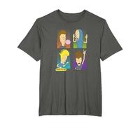 Beavis and Butt-Head Four Square T-Shirt, Herren Große Größen, Anthrazit, 6X Tall