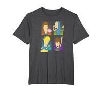 Beavis and Butt-Head Four Square T-Shirt, Herren Große Größen, Anthrazit Meliert, 6X Tall