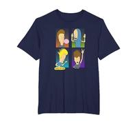 Beavis and Butt-Head Four Square T-Shirt, Herren Große Größen, Marineblau, 3X Tall