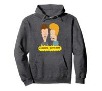 Beavis and Butt-Head Gesichter Grafik Pullover Hoodie, Unisex für Erwachsene, Anthrazit Meliert, L