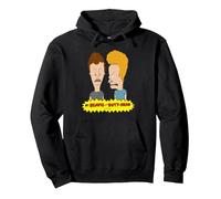 Beavis and Butt-Head Gesichter Grafik Pullover Hoodie, Unisex für Erwachsene, Schwarz, M