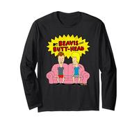 Beavis and Butt-Head On The Couch Langarmshirt, Unisex für Erwachsene, Schwarz, M