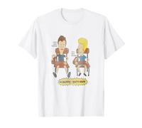 Beavis and Butt-Head T-Shirt - Unisex - Weiß - S - Halbarm - Klassische Passform - Vintage-Poster-Muster - Cartoon-Muster